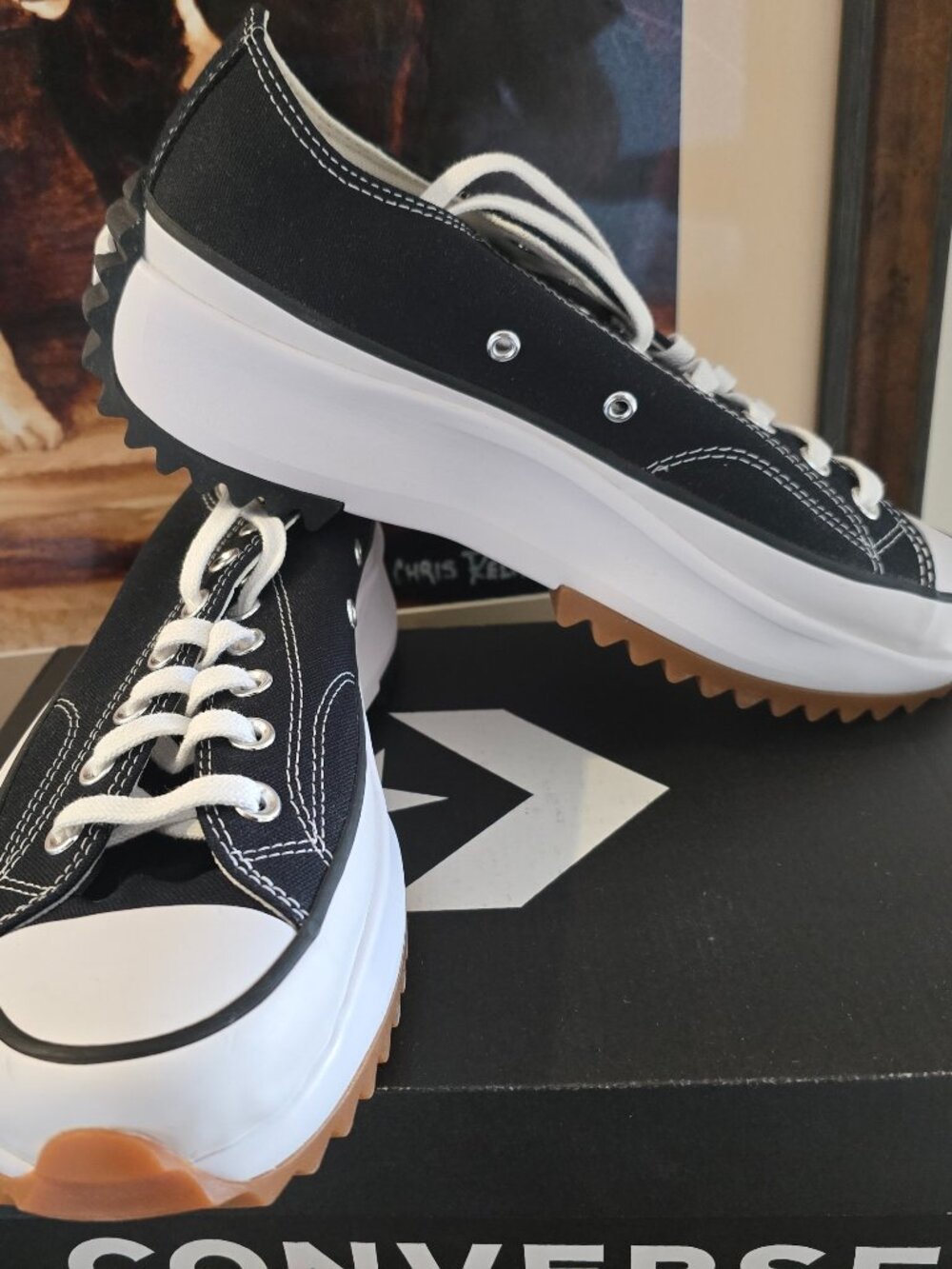 Converse Run Star Hike Canvas Platform Black/White/Gum 168816C M 10 W 11.5 NEW